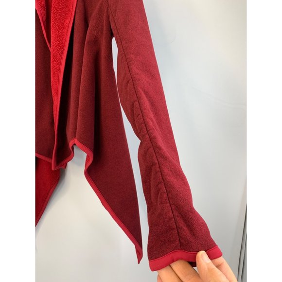 Lululemon Peace of Mind Fleece Drape Jacket Sweater Size 4 Small EUC 6812 Red - Picture 9 of 15